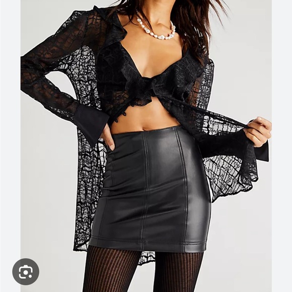 We the free modern femme faux leather skirt - Picture 1 of 7